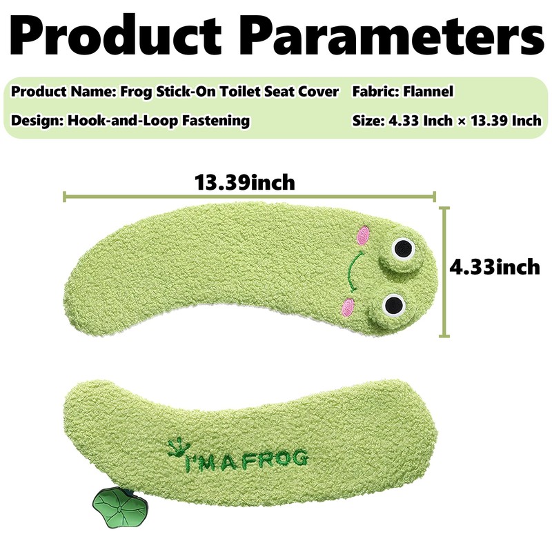 Cute Frog Toilet Seat Cover, Thickened Winter Warm Toilet Mat,