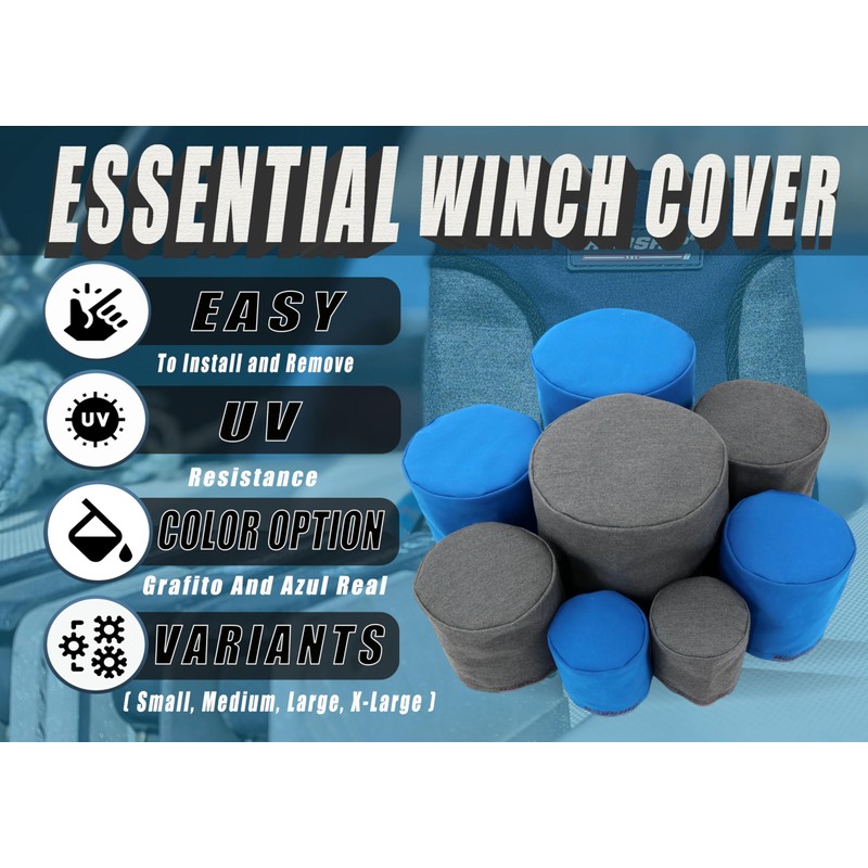 Robship Essentials Winch Cover Durable Protection for Your Winch, Grafito