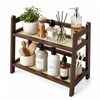 Rattan-Look Bathroom Counter Organizer, Countertop Shelf for Bathroom Decor