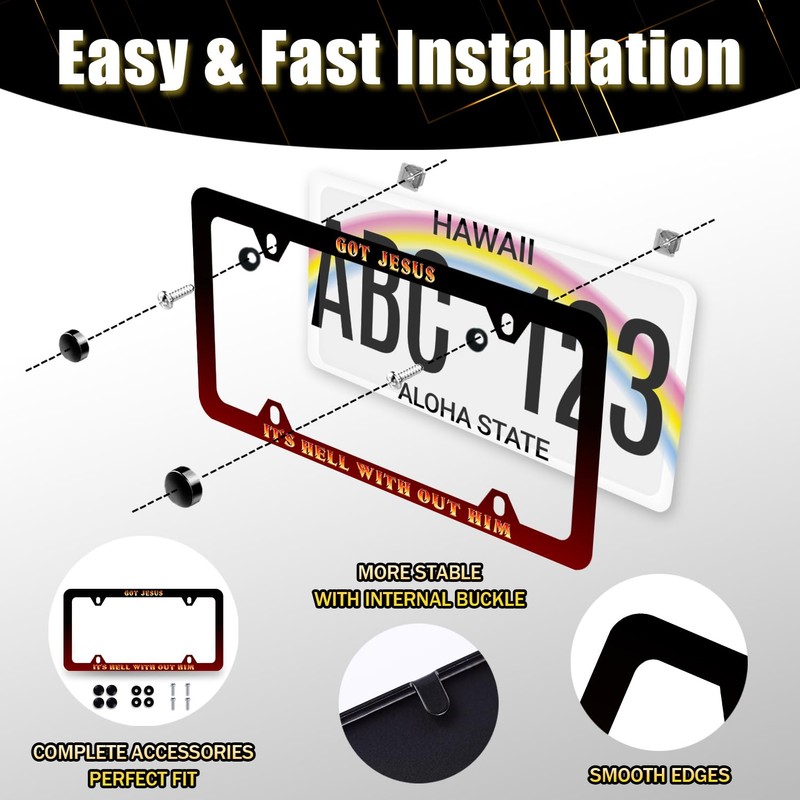 Jesus License Plate Frame Got Jesus It's Hell with Out