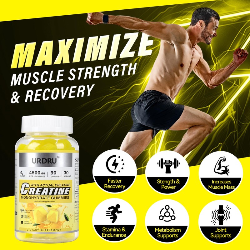 URDRU 180 Count Creatine Gummies for Men & Women -