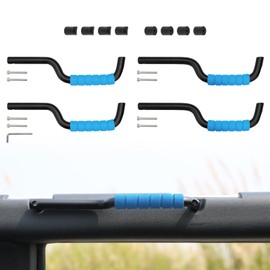 ROADER Bronco Front & Rear Roll Bar Grab Handles for New Ford Bronco 2021 2022 2023 4 Door, Alloy Grip Handles Bronco Interior Accessories, 4 Pack(Not Fit Bronco Sport)-Blue