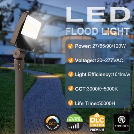 BBIER Football Field Tennis Court Outdoor Lighting Smart Sensor 3000K 4000K 5000K LED Solar Flood LightColor: Dark Grey, Emitting Color: White, Lamp Power(W): 27
