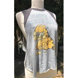 Forever Twenty one NWT Forever Twenty one Garfield Eating Happy face shirt T-Shirt Small Tank Top