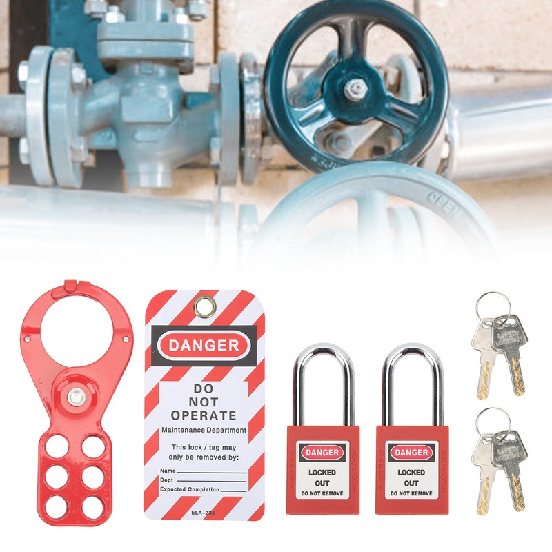 Lockout Tagout Kit With Safety Hasp Padlock Loto Tag Keys