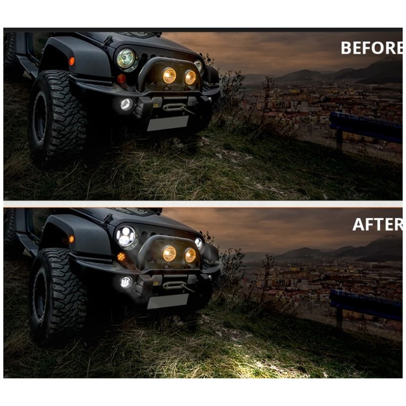 7in LED Work Light 90W Headlight IP67 Waterproof 6000K Universal