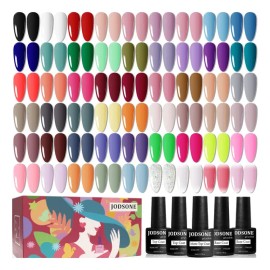 Jodsone Kit De 60 Esmaltes Para Uñas 55 Tonos + 5 Acabados