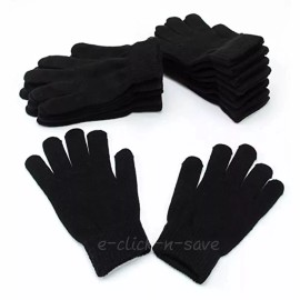 Unbranded 24 PK Wholesale Bulk Winter Gloves Unisex, Bulk Pack Warm Thermal Gloves, Black