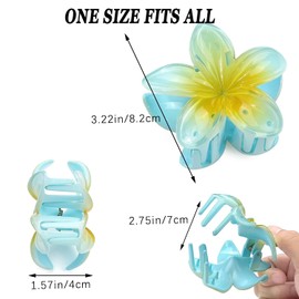 Flower Hair Clip, Non-Slip Flower Claw Clips, Strong Hold Hawaiian Claw Clip for Medium Thick Hair, Hair Claws Clips for Women and Girls (A#6 Pack)