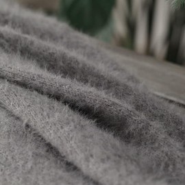 Luxury Long Wool Yarn, Soft Yarn for Crocheting and Knitting Gloves, Hats, Socks, Scarves and Sweaters, 1 Ball 3.52oz, 38% Wool 40% Nylon 22% Acrylic -Blend Long Pile Yarn (Dark grey-06, 1 Ball)