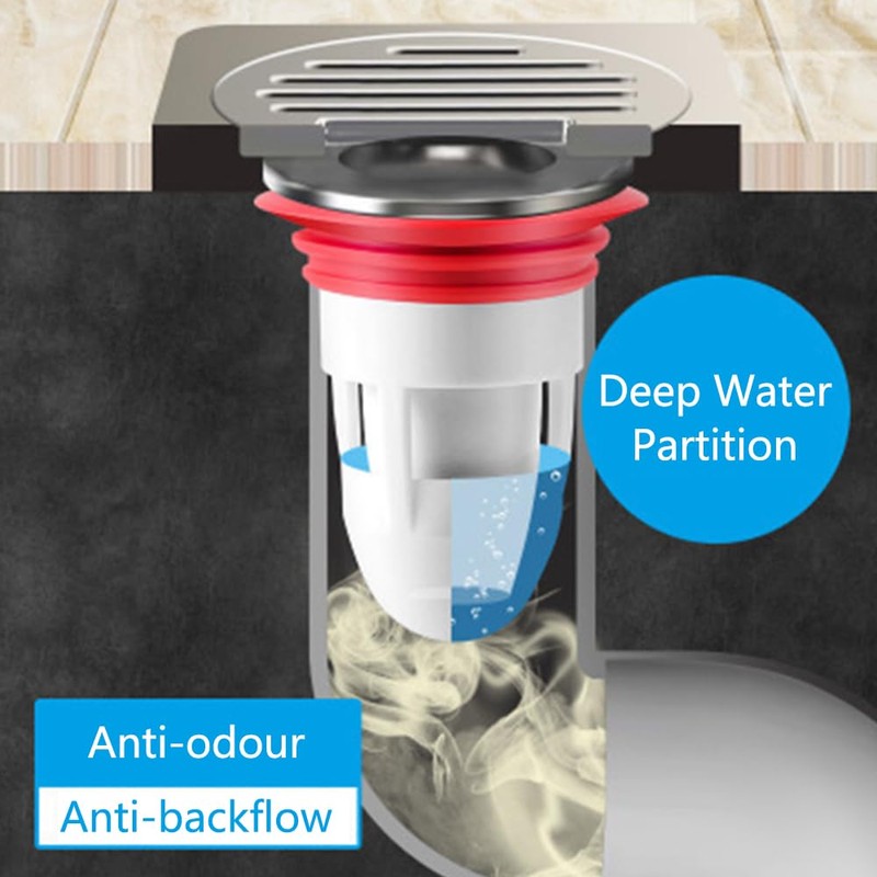 Shower Floor Drain Backflow Preventer, One-Way Drain Valve Sewer Core