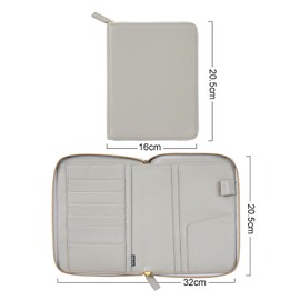Moterm Zip Leather Case for Stalogy B6 Planner (Pebble Grey)