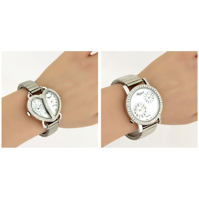 La Paul 270001 Women's Silver Heart Dual Movement Watch