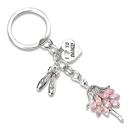 Dance Keychains for Ballet Dancer Gifts for Women Ballerina Key Chain Christmas Birthday Presents for Girls Daughter Granddaughter Sister Friend Dance Recital Gift