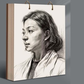 Sketchbook A4, 160GSM/ 150 Pages Sketch Book, Detachable Plain Drawing Book Kraft Cover Spiral Blank Painting Notebook for Adults Children Drawing Sketching Artists (Up Page)