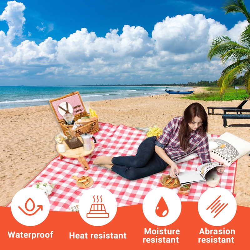 Picnic Blanket Waterproof Beach Blanket Picnic Blankets Picnic Mat Red