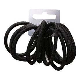 Set of 10 Black Thick Snag Free Endless Hair Elastics Bobbles Hair Bands
