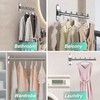 Votmores Foldable Wall Mounted Clothes Hanger Racks, Clothes Drying Rack