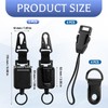 2-Pack Retractable CB Mic Holder, High-Elastic Keychain with Metal Clip