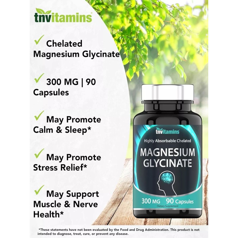Magnesium Glycinate Glicinato De Magnesio De Maxima Potencia 300 Mg