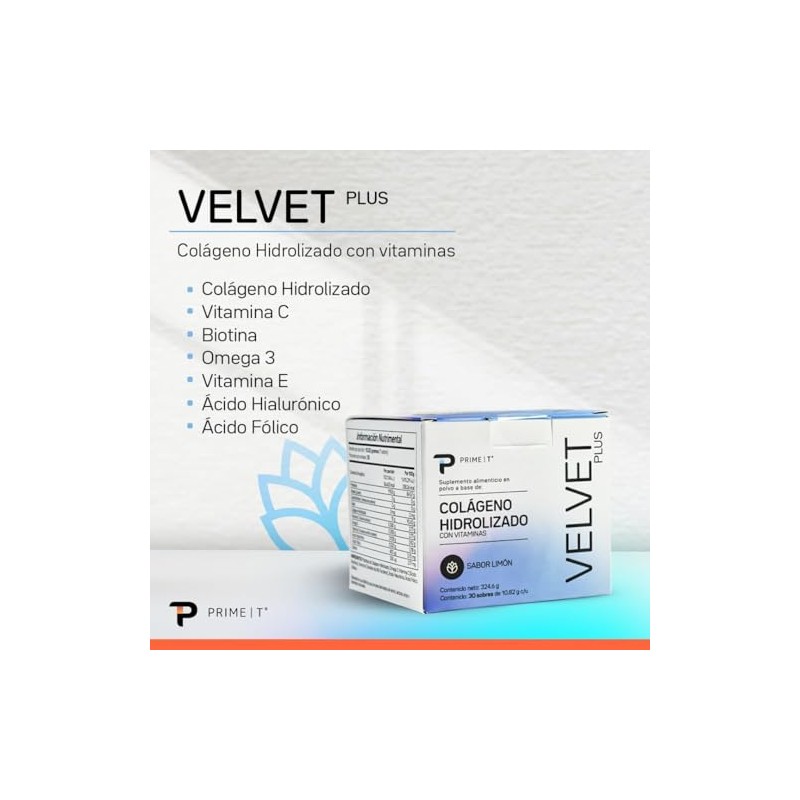 Primetech Nutrition Colágeno Hidrolizado Velvet Sobres Individuales Verisol Vitaminas Antioxidantes