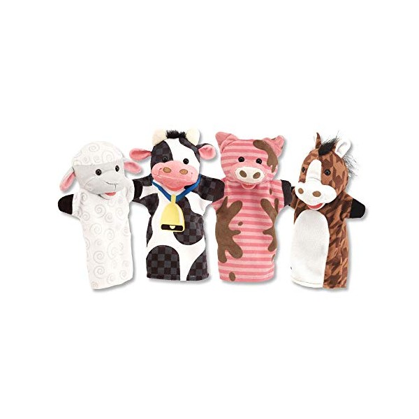 Melissa & Doug Farm Hands Animal Puppets, Puppets and Theaters, Soft Toy, 2+ years, Gift for Boy or Girl