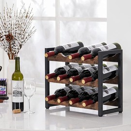 Fancial Desktop Storage and Arrangement of Wine Racks, Wave Stripes, Wine Bottles, Wine Racks, countertops, cabinets, Wine Racks, 3-Layer Independent Wine Racks