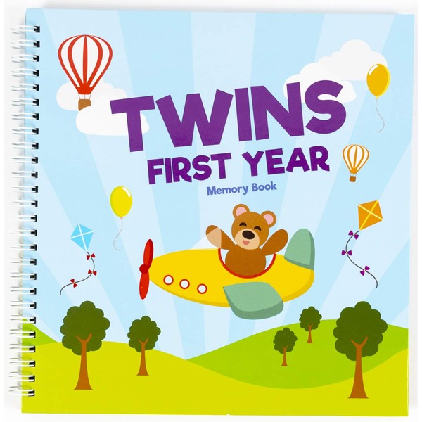 Twins First Year Hardcover Memory Book Bear Edition - Newborn