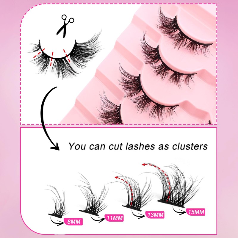 3D Falsche Wimpern Katzenauge, Flauschiges Volumen Curly Cat-Eye Künstliche Wimpern