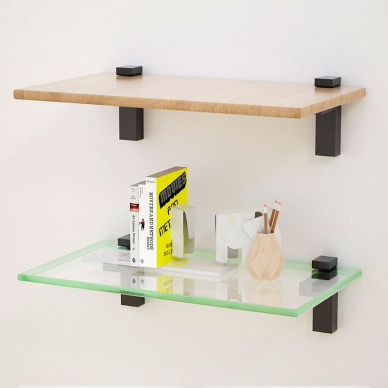 Metal Adjustable Wood/Glass Shelf Bracket Wall Mount, Mounting Brackets, Wall