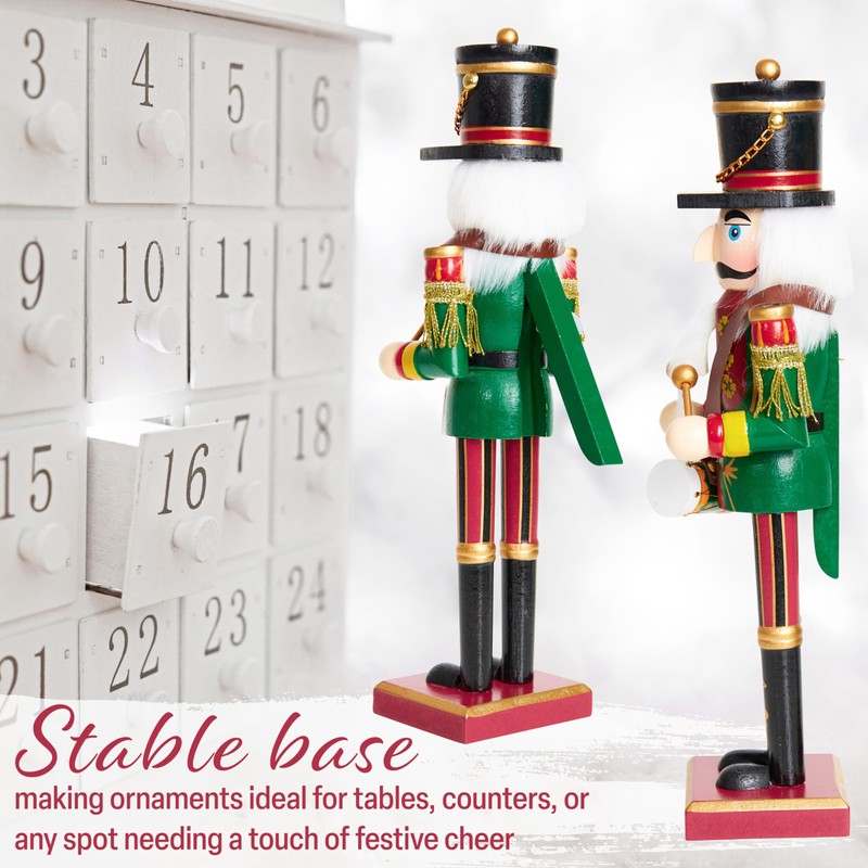 DECO EXPRESS Nutcracker Pack of 2 Wooden Nutcracker Soldier 30cm