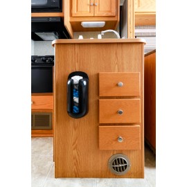 Camco Pop-A-Bag Plastic Bag Dispenser- Neatly Store and Reuse Plastic Grocery Bags, Easily Organize and Conserve Space in Your Kitchen (Black) (57065)