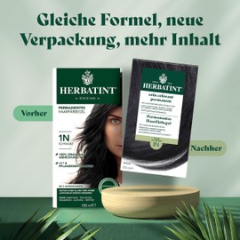 Herbatint Permanent Hair Dye Gel 1N Black - 170 ml I No Ammonia, 100% Grey Hair Coverage I Tested for Sensitive Skin with 8 Plant Extracts