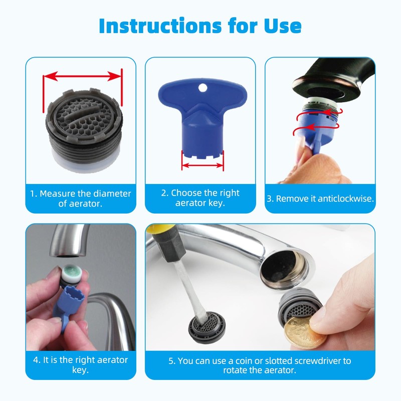 Hibbent 12 Pcs Faucet Aerator with 6 Pcs Faucet Aerator