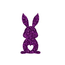 Easter Bunny Iron On Transfer, Bunny Heart Tail, DIY Crafts, Easter Shirt Decal, Iron On Decal, Kid Easter Gifts, Bunny Patch, Applique, Iron-On Almost Anything in 5 Min (Purple Glitter)