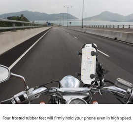 KIMISS Soporte para teléfono de motocicleta, para teléfono para bicicleta de motocicleta Soporte para teléfono celular Soporte de teléfono con base giratoria de aleación de aluminio de 360 ​​g