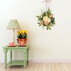 Spring Rose Wreath Front Door Decorative Hanging Wreath Artificial Wall