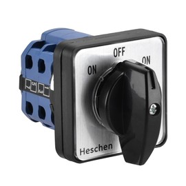 Heschen Universal Rotary Cam Selector Changeover Switch, SZW26-20/B202.2, ON-OFF-ON, Momentary, 660V, 20A, 3 Position 2 Phase 8 Terminal, CE