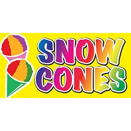4 Less Co - Calcomanía de letrero de comida para camión, restaurante, tienda, 12 x 6 pulgadas, conos de nieve yb