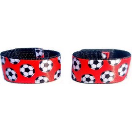 Soccer Sleeve Scrunchies RED (pair) from the ORIGINAL USA inventor, Soccer sleeve holders, Soccer sleeve clips, soccer sleeve tie ups,soccer sleeve straps, over 8 million sold