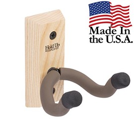 Hold Up Displays - Vertical Gun Hanger and Rifle Storage Gun Wall Holder Securely Holds Firearm and Bow - Real Ash Hardwood Harvested in Wisconsin - HD01-A - Made in USA