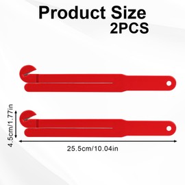 2pcs Food Bag Opener, Quick Cut Food Packet Pouch Cutter Squeezer with Stainless Steel Blade for Kitchen Restaurants Easy Storage with Suction Cup & Hanging Chain (Red)