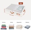 MEKOTRIN Waterproof Underbed Storage Box with Transparent Lid, Leather Handles,