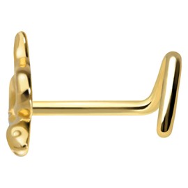 PIERCINGLINE 750 Gold Nose Piercing Spiral | 18 Carat | Snake | Piercing Nose Stud, Yellow Gold, without stone