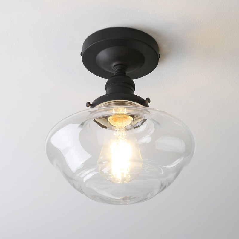 Pathson Glass Flush Mounted Ceiling Light, Vintage Farmhouse Ceiling Lamp