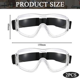 Spetsbst Pack of 2 Safety Glasses for Children, Safety Glasses with Wind Resistance, Anti-Fog Work Safety Glasses, Safety Glasses for Nerf/Laboratory/Shooting Games/Water Battle (White)