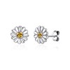 Philip Jones Sterling Silver Daisy Earrings Created with Zircondia® Crystals