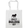 Hippowarehouse Crazy Bulldog guy Tote Shopping Gym Beach Bag 42cm