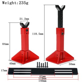 RC Car Jack Stand for 1/8 1/10 Scale Climbing Crawler Car Jack Stand Scale Accessory for Traxxas TRX4 Axial SCX10 RC4WD Tamiya CC01 D90 HPI HSP D110 TF2 Redcat Gen7 Gen8, 2Pcs Metal Jack Stand(Red)