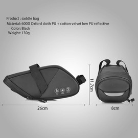 CCKOLE Bicycle Saddle Bags Bicycle Saddle Bag with Reflective, Bicycle Bag Rear Bag Waterproof Seat Multifunctional Bag Tear-Resistant MTB Road Bike Bag Top Tube Bag